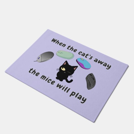 Als de kat weg is, spelen de muizen deurmat (Schuin)