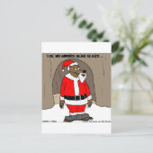 Als de kerstman het Beer met kerstcadeaus T - shir Feestdagenkaart (Staand voorkant)