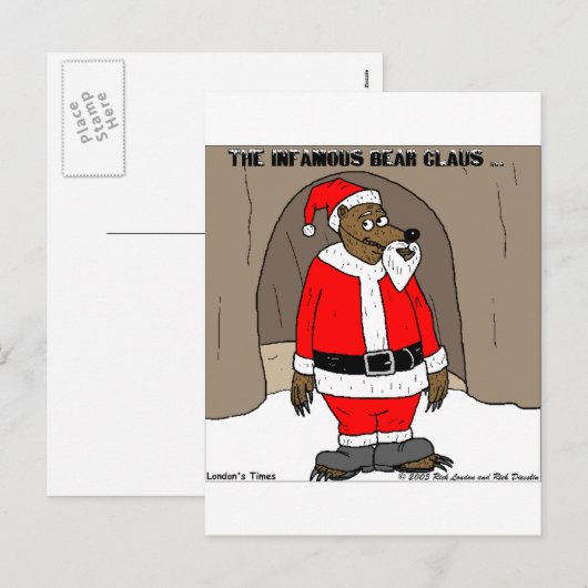 Als de kerstman het Beer met kerstcadeaus T - shir Feestdagenkaart (Voorkant / Achterkant)