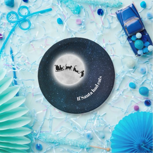 Als de kerstman katten had met een grappige kerstf papieren bordje (Feest)