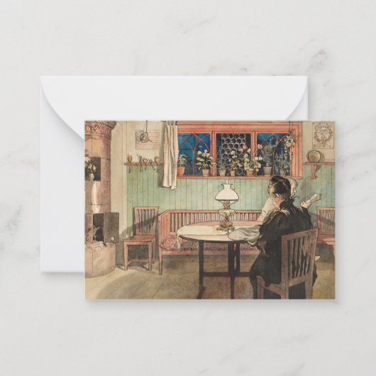 Als de kinderen naar bed zijn door Larsson Notitiekaartje (Voorkant)