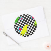 "Als de kraai vliegt" Ronde Sticker (Envelop)