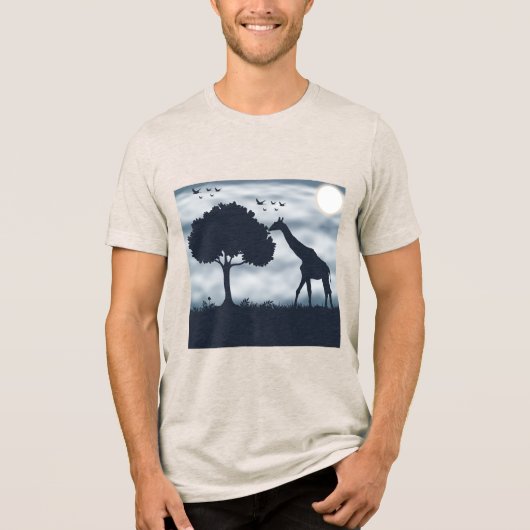 Als de Maan naar de Giraffe fluistert Tri-Blend Shirt (Voorkant)