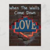 Als de muren naar beneden komen briefkaart (Voorkant)