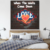 Als de muren naar beneden komen canvas afdruk (Insitu (Slaapkamer))