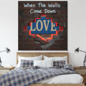 Als de muren naar beneden komen canvas afdruk (Insitu (Slaapkamer))
