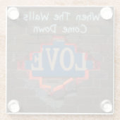 Als de muren naar beneden komen glazen onderzetter (Achterkant)