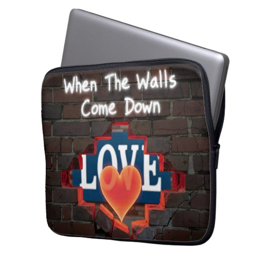 Als De Muren Naar Beneden Komen Laptop Sleeve (Voorkant Links)