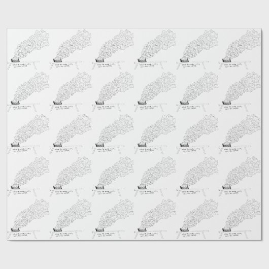 Als de Muze eindelijk haar koffie krijgt Cadeaupapier (Vlak)