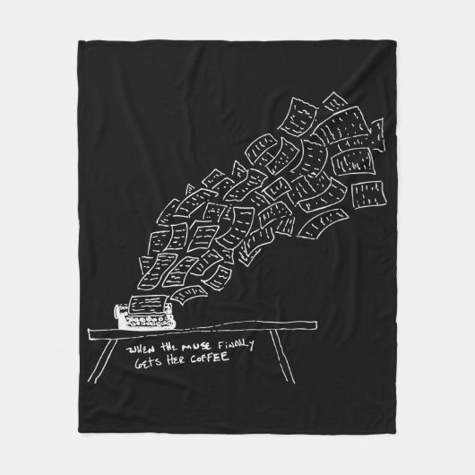 Als de Muze Eindelijk Haar Koffie Krijgt Fleece Deken (Voorkant)
