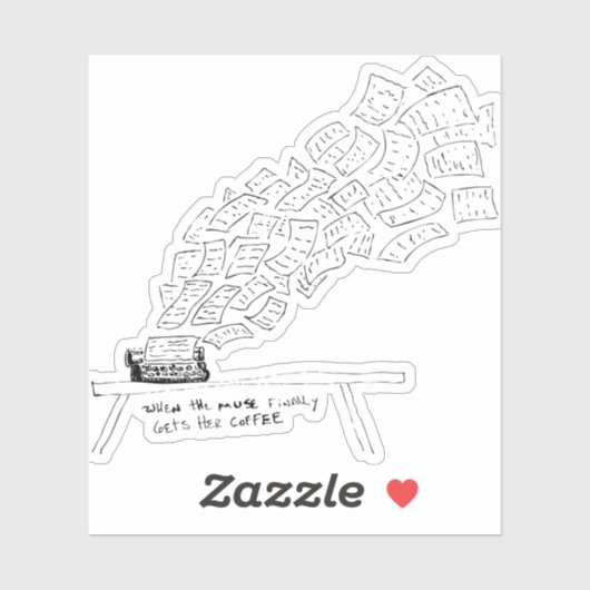 Als de Muze Eindelijk Haar Koffie Krijgt Sticker (Vel)