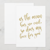 Als de oceaan geen einde heeft betaalbaar trouwbor kaart (Voorkant / Achterkant)