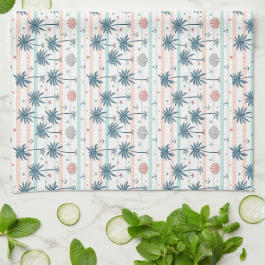 Als de oceaan zichzelf kan kalmeren, kan jij dat o theedoek (Gevouwen)