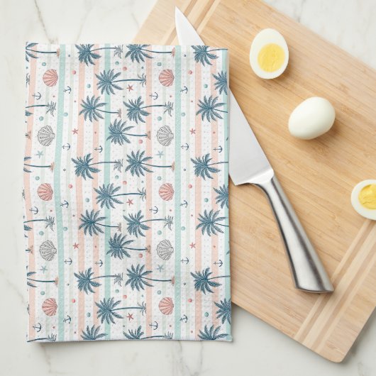 Als de oceaan zichzelf kan kalmeren, kan jij dat o theedoek (Quarter Fold)