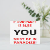 Als de onwetendheid geblazen is, moet u in het par briefkaart (Staand voorkant)