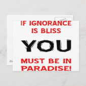 Als de onwetendheid geblazen is, moet u in het par briefkaart (Voorkant / Achterkant)