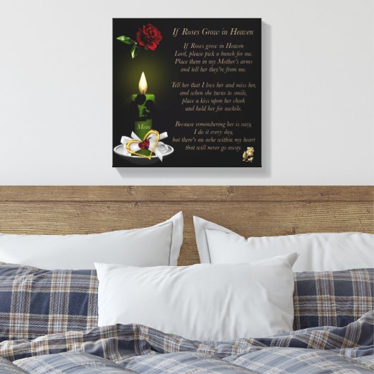 Als de Rozen in de Druk van het Canvas 12x12 groei (Insitu (Slaapkamer))