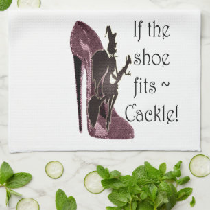 Als de schoen past ~ Cackle! Funny Sayings Gifts Theedoek
