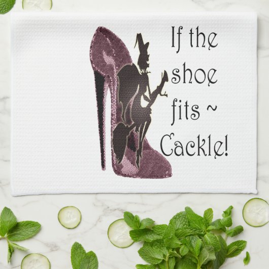 Als de schoen past ~ Cackle! Funny Sayings Gifts Theedoek (Gevouwen)