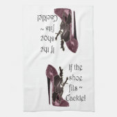 Als de schoen past ~ Cackle! Funny Sayings Gifts Theedoek (Verticaal)