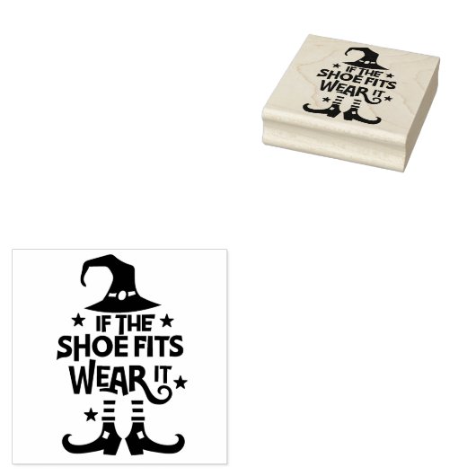 Als de schoen past, draag hem rubberstempel (Gestempeld)