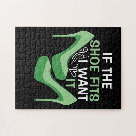 Als de schoen past, wil ik het groen legpuzzel (Horizontaal)