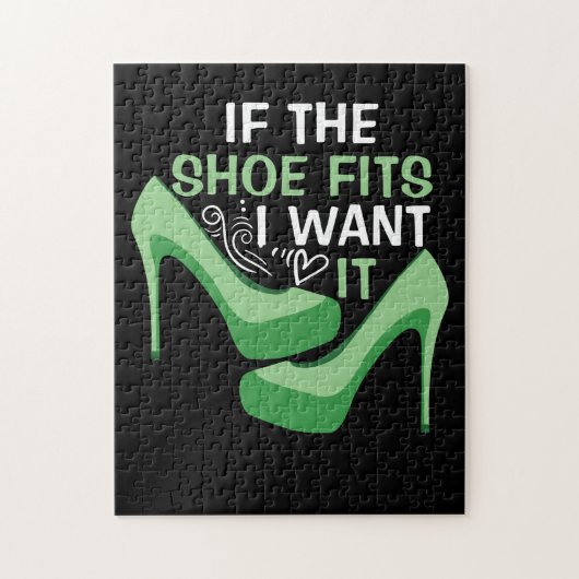 Als de schoen past, wil ik het groen legpuzzel (Verticaal)