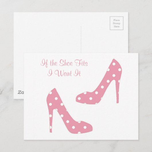 Als de schoen roze is briefkaart (Voorkant / Achterkant)