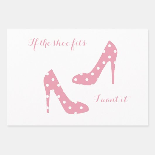 Als de schoen roze past inpakpapier vel (Voorkant 3)