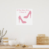 Als de schoen roze Poster past (Keuken)