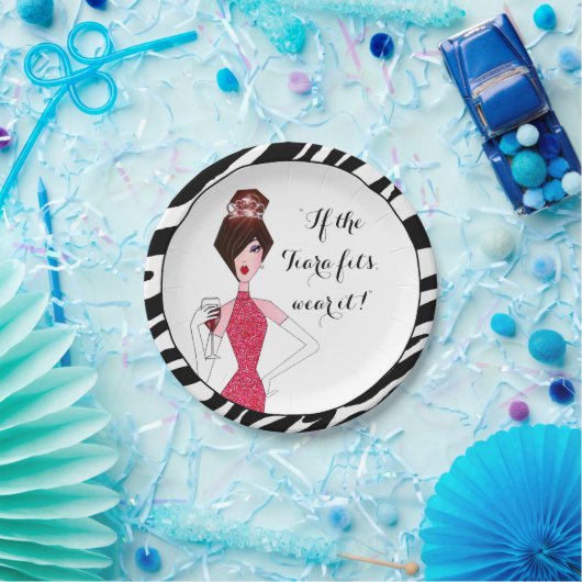 "Als de Tiara het past... Draag het!" Papieren Bordje (Feest)