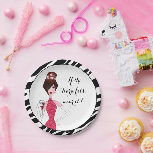 "Als de Tiara het past... Draag het!" Papieren Bordje (Feest)