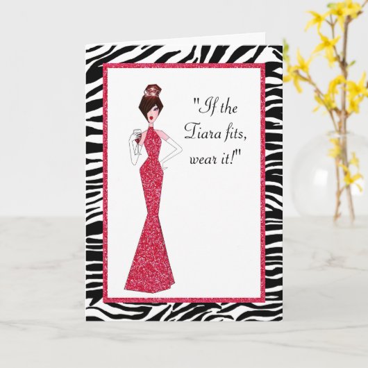 "Als de Tiara past - Draag het!" Kaart (Gele Bloem)