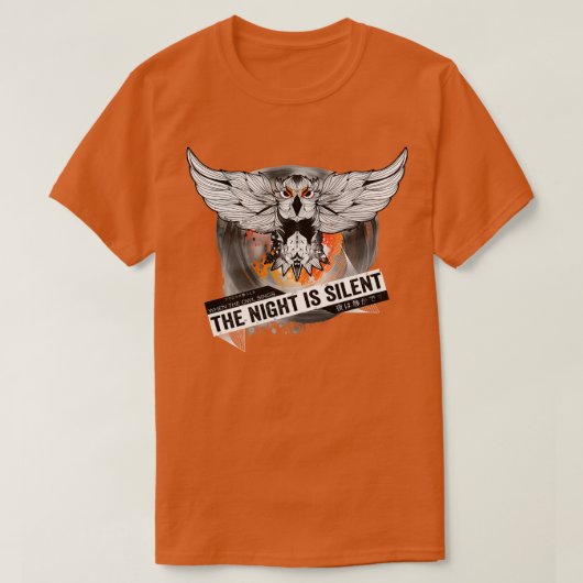 Als de uil zingt, is de nacht stil t-shirt (Design voorkant)