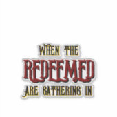 Als de verlosten verzameld worden sticker (Voorkant)