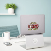 Als de verlosten verzameld worden sticker (Laptop op bureau)