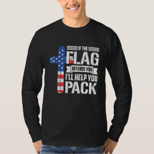 Als de vlag aanbiedt, helpt u bij het inpakken van t-shirt