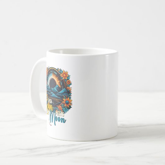 Als de zon maan ontmoet, hemelse vibes, eclips koffiemok (Voorkant links)