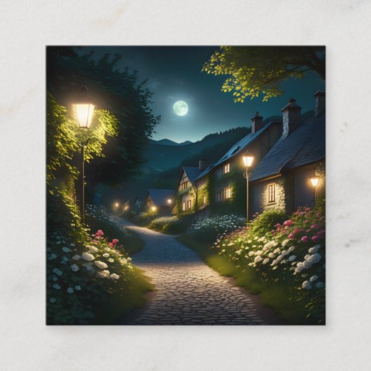 Als de zon ondergaat, wordt het landschap een prac vierkante visitekaartje (Voorkant)