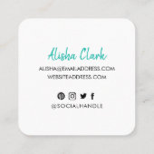 Als Delen Penseelscript vervullen Sociale media Vierkante Visitekaartje (Achterkant)