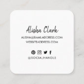 Als Delen Penseelscript volgen Sociale media Vierkante Visitekaartje (Achterkant)