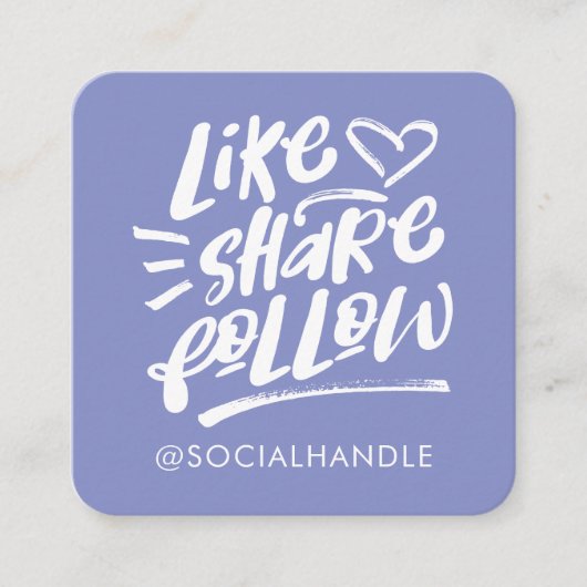 Als Delen Penseelscript volgen Sociale media Vierkante Visitekaartje (Voorkant)
