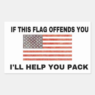 Als deze vlag je beledigt... rechthoekige sticker