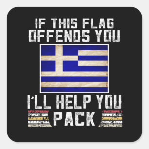 als deze vlag je beledigt , zal ik je helpen vierkante sticker