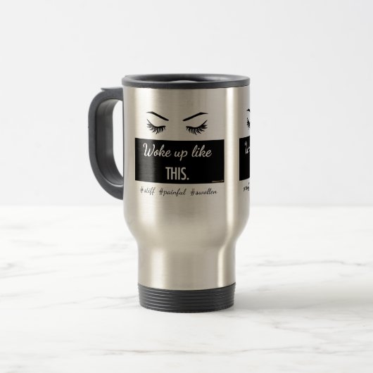 Als deze wimpers mok in roestvrij staal (Voorkant links)