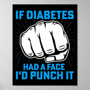 Als Diabetes Een Gezicht Had Zou Ik Het Slaan Diab Poster