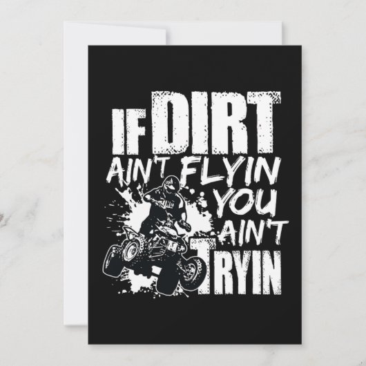 Als Dirt Aint Flyin u denkt Tryin ATV Rider Kaart (Voorkant)