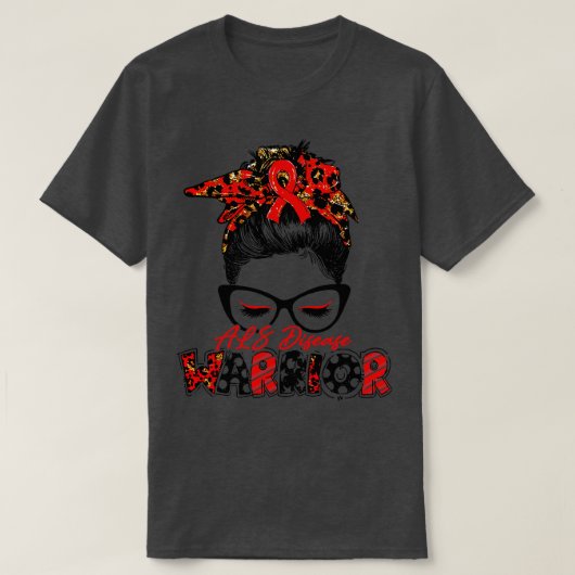 ALS Disease Awareness Warrior Vrouwen Glas Messy B T-shirt (Design voorkant)