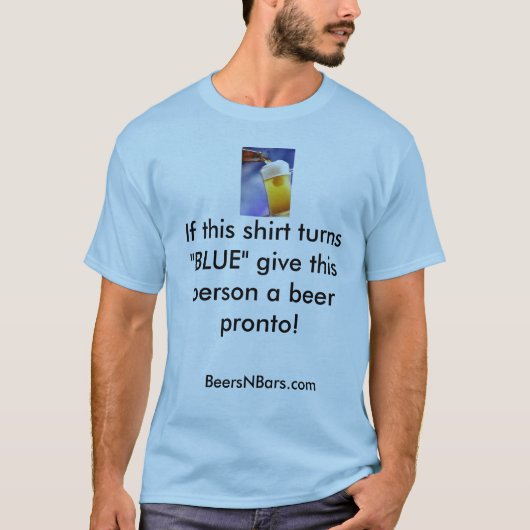 Als dit shirt 'BLUE' draait, geef dit dan... (Voorkant)