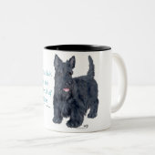 Als Dogs kan praten - Scottish Terrier Wit & Wisdo Tweekleurige Koffiemok (Voorkant rechts)